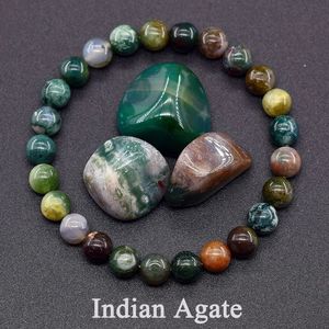 Bracelet des femmes de perles d'agate indienne en pierre natruelle tourmaline couleur énergie cristalline guérison bijoux yoga cadeau 240423