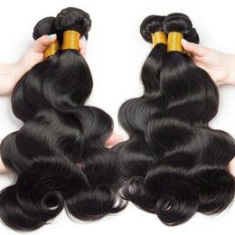 Indian Body Wave Bundels Human Hair Weven Natural Black 1/3/4 Bundels For Women Raw Hair Extensions 28 30 Inch Groothandel