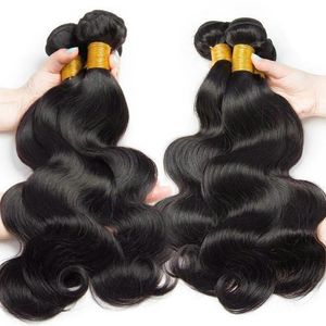 INDIAN BORGE WAGE HUMAN TEAVING NATUREL NACLE 1/3/4 Poules pour femmes Extensions de cheveux bruts 28 30 pouces en gros