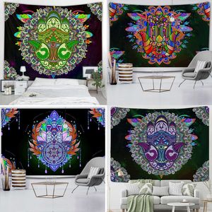 Estatua de Buda indio meditación Chakra tapiz colgante de pared Mandala psicodélico alfombra de Yoga Boho decoraciones de Navidad 2021