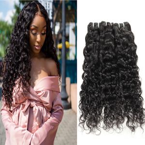 Indien de profonde vague brésilienne Brésilien Wave Hair Extensions Peruvian Vierge Human Hairles Bundles Deep Wave Water Deep Skinky Curly Hair Bundles Waft