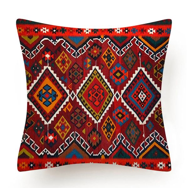 Taise d'oreiller ethnique indienne Red Bohemian tai-oreiller intérieur morty pour décoration intérieure coussins décoratifs pour canapé élégant 40x40 45x45