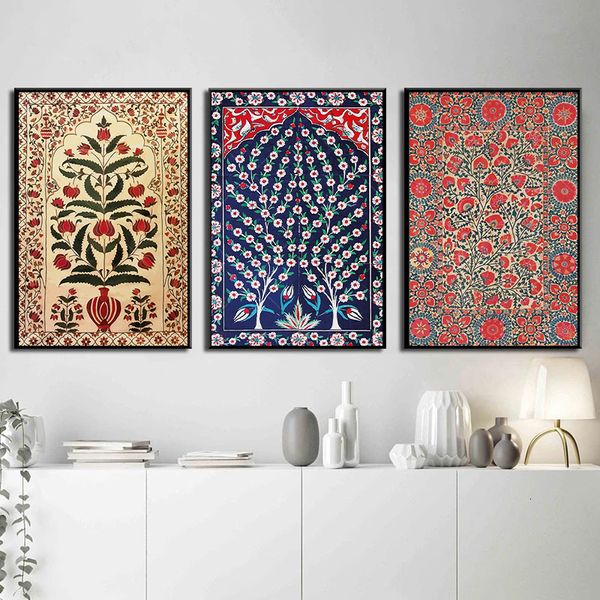 Indian folk flower toile peinture