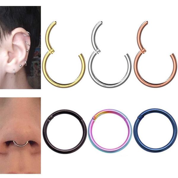 Anneau de nez indien en acier inoxydable, anneaux à lèvres, boucle d'oreille de Cartilage, Piercing, bijoux pour femmes 261E