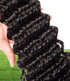 Cabello humano indio 4 paquetes de extensiones de cabello rizado de onda profunda de 8-28 pulgadas 4 unids/lote tramas dobles al por mayor Yiruhair9237784
