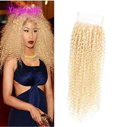 Indian Human Hair 4X4 Vetersluiting 613 Kleur Kinky Krullend Nertsen Virgin Haarproducten 1022 inch Deel Met Baby Hairs2183851