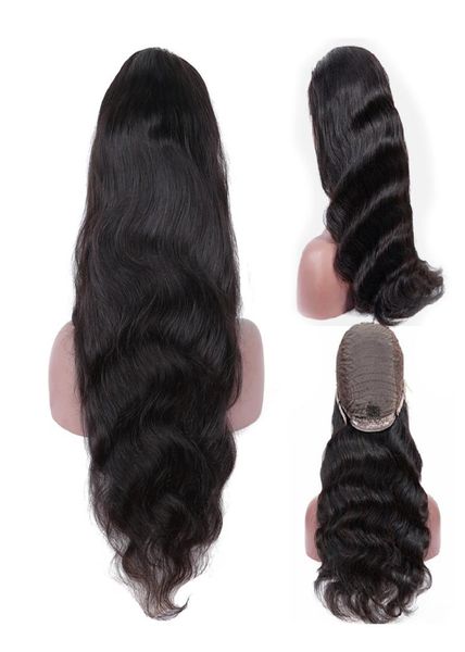 Body de cheveux humain indien Wave 4x4 Lace Fermer Fermeure de fermeture 1028 pouces de long perruques de cheveux humains Afro Pneureuse Curly Human Hair Wig Natural Co4964391