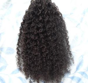 Indiase human hair extensions 9 stuks met 18 clips clip in haar kinky krullend haarstijl donkerbruin natuurlijke zwarte kleur3086896