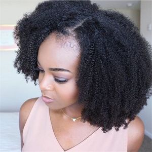 Indian Human Hair Lace Front Wigs Afro Kinky Curly Remy Pre Plucked Wig for Women 4B 4C Natural Color