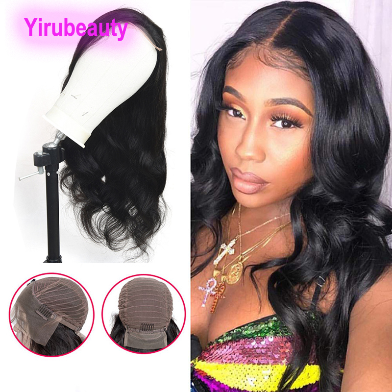 13X4 Lace Front Wig Straight Body Wave Deep Wave Brazilian Virgin Hair Indian Human Hair 10-30inch Natural Black Pre Plucked Wigs