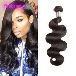 Indian Human Hair Mink Natural Black Body Wave One Bundle Double Tofts One Inch Extensions de cheveux humains indiens