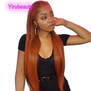 Indian Human Virgin Hair Siky Straight 13X4 Lace Front Pruik 350 # Kleur 180% 210% Dichtheid Gratis Deel Yirubeauty Pruiken 12-32inch