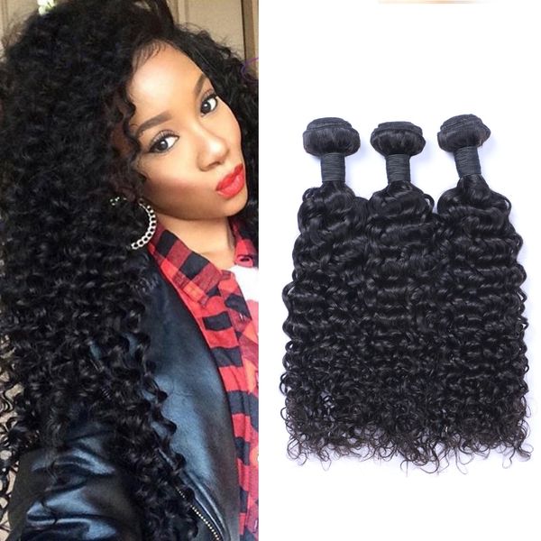 Indio Jerry Curl 100% cabello virgen humano sin procesar teje extensiones de cabello humano Remy cabello humano teje teñible 3 paquetes