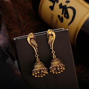 Indiase sieraden vrouwen goud kleur vintage oorbellen jhumka etnische kralen tassel stud oorbellen zigeuner tribale sieraden accessoires cadeau