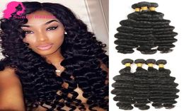 Indian Lowe Deep Curly Remy Human Hair 3 4 Packles RABAKE BRÉSILIAN PERUVIEN Malaisien Raw India Deepwave Hair Extensions Super82581845