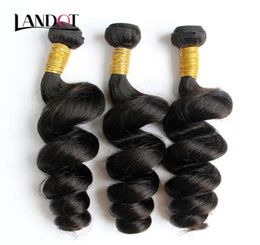 Indien lâche vague vierge cheveux 100 indien cheveux humains tisse 3 faisceaux lot non transformés brut indien lâche bouclés ondulés cheveux humains Natur49896352