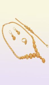 Indiase luxe 24-karaats vergulde designer meisjessieradensets ketting oorbel Dubai bruiloft bruidssieradenset cadeaus voor vrouwen 2201198630784