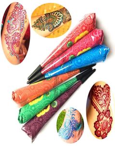 Indian mehndi henna tattoo paste kegels vrouwen make -up schoonheid body verf waterdichte tattoo vinger crème kegel2527030