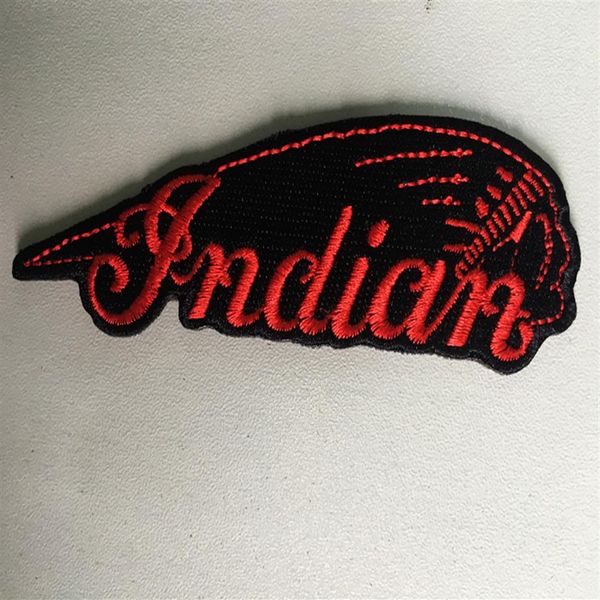 Indian Motorcycle iron on Jacket Hat Bag Parche de tela de cuero American Bikers Custom 100%emb Stitches High quanl3066