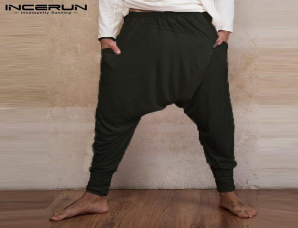 Pantalones indios para hombre Ninja Pantalones Harem Harem Pantalones Fitness sueltos Bajos de la cárcel Basks Fashion Punk Hombre Pantalon Y19073007528485