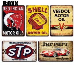 INDIAN POWERLUBE motos signe en métal Vintage Garage décor à la maison BP NGK pin-up fille affiche signes en étain métal mur Art autocollants 5392029