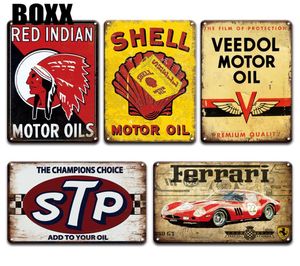 INDIAN POWERLUBE Motorfietsen Metalen Bord Vintage Garage Home Decor BP NGK Pinup Girl Poster Tin Borden Metal Wall Art Stickers5392029