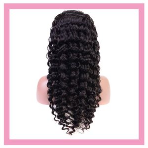 Indian Raw Human Virgin Hair 13x4 Wave Lace Front Pruik 10-32 inch diepe krullende groothandel