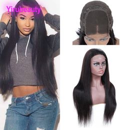 Indian Raw Human Virgin Wigs 4x4 kanten sluiting pruik 10-32 inch gratis onderdeel haarproducten
