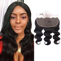 Indian Ruw Maagdelijk Haar 13X6 Kant Frontaal Met Baby Haren Pre Geplukt Body Wave 13*6 Frontals Natuurlijke Kleur 12-26inch