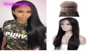 Indian Raw Virgin Hair 360 Lace frontale pruiken menselijk haar recht 360 frontale pruik met babyhaar 826 inch rechte yiruhair3511949