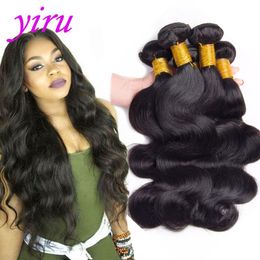 Indian Raw Virgin Human Hair 4 paquets Extensions de cheveux d'onde du corps Cambodge tisse 95-100g / pièce 10-30 pouces couleur naturelle xlrwe