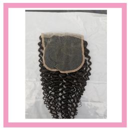 Indian Raw Virgin Human Hair 5x5 kanten sluiting babyharen kinky krullende groothandel 10-26 inch remy natuurlijke kleur