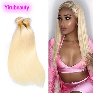 Indian Straight Menselijk Haar 3 Bundels Haar Inslagen Weeft 3 Stuks/partij 613 # Kleur Virgin Haar Bundels Blonde Yiruhair