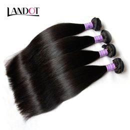 Indien Cheveux Raides Grade 8A Non Transformés Cheveux Humains Weave Bundles Indien Soyeux Extensions de Cheveux Raides 3Pcs Lot Noir Naturel Peut Teinture