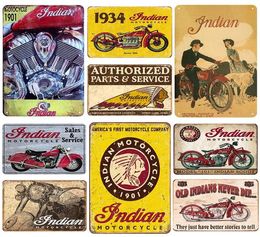 Style indien rétro Motorcycle d'huile de moule décor décor en métal peintures de planches plaques pour bar garage plaque de fer affiches murales autocollant mural8434170