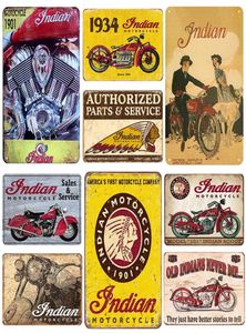 Style indien rétro Motorcycle d'huile de moule décor décor en métal peintures de planches plaques pour bar garage plaque de fer affiches mural autocollant mural2290952