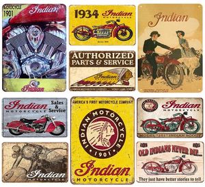 Style indien rétro Motorcycle d'huile de moule décor décor en métal peintures de planches plaques pour bar garage plaque de fer affiches murales autocollant mural8434170
