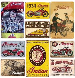 Style indien rétro moto huile étain signe décor métal conseil peintures Plaques pour Bar café Garage fer plaque affiches mur autocollant 9486896