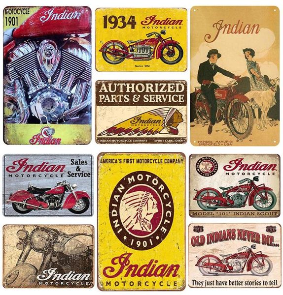 Cartel de chapa de aceite de motocicleta Retro de estilo indio, decoración de tablero de Metal, pinturas, placas para Bar, cafetería, garaje, placa de hierro, carteles, pegatina de pared 9486896