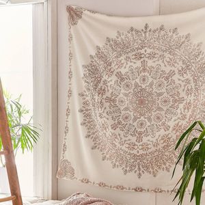 Tapijt Mandala Hippie Bohemian Muur Opknoping Bloem Tapestry Muur Opknoping Decor voor Woonkamer Slaapkamer 145x145cm