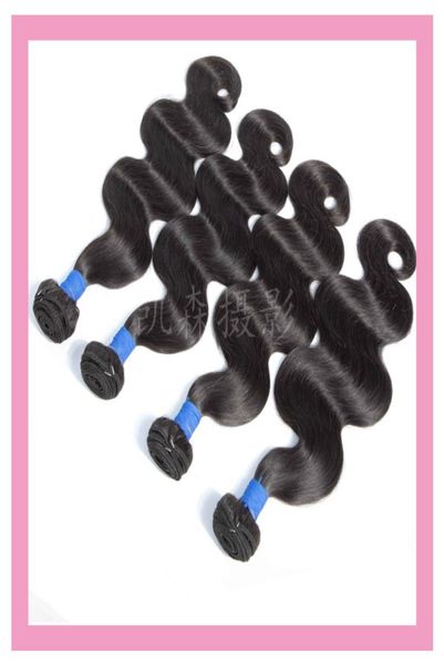 Индийские необработанные человеческие волосы, объемная волна, шелковистые прямые, 4 пучка, норковые волосы Remy, продукты для волос Wefs 1030quot9531833