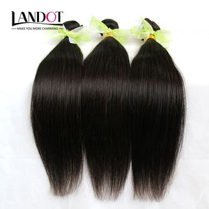 Indian Virgin Hair Weeft Rechte 3/4/5 Stks Lot Onverwerkte Cambodjaanse Maleisische Braziliaanse Peruaanse Menselijk Haarbundels Natuurlijke Kleur DySable