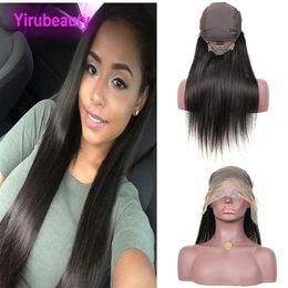 Indien Vierge Cheveux Humains Raides 13X6 Lace Front Perruques Couleur Naturelle 13 Par 6 Perruques Vison Dentelle Wig315c