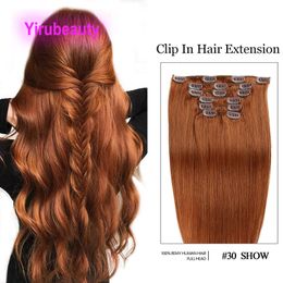 Indian Virgin Raw Human Hair Extensions Clip in Straight 12# 16# 30# 99J Ruyibeauty Bourgondy Remy Ins