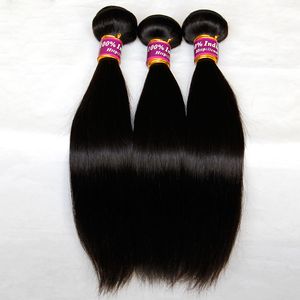 Indien Vierge Remy Cheveux Raides 3/4 Pcs Lot Non Transformés Indien Soyeux Raides Bundles de Tissage de Cheveux Humains Naturel Noir Extensions Double Trame
