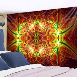 Indio colgante de pared bohemio mandala 3D papel grande para decoración del hogar sala de estar fondo alfombra tela hippie blanco J220804