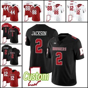 Indiana voetbalshirt Tayven Jackson Jaylin Lucas Sam West Andre Carter Aaron Casey Matthew Bedford Alternatief zwart rood wit College speciale voetbalshirts