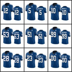 Indianapolis''Colts''Heren 5 Anthony Richardson 56 Quenton Nelson 28 Jonathan Taylor Dames Jeugd Royal Custom Indiana Nights Limited Jersey