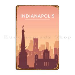 Indianapolis Metal Plaque Pub Party Plates Design Designer Wall Decor Tin Sign Poster