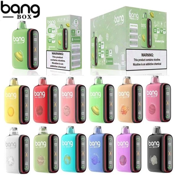 Indicador Bangbox 18000 Puffs Digital Desechable Vape Modos duales Bang Box Mesh Coil 28ml Dispositivo de cápsula desechable precargado 18K con pantalla LED Original